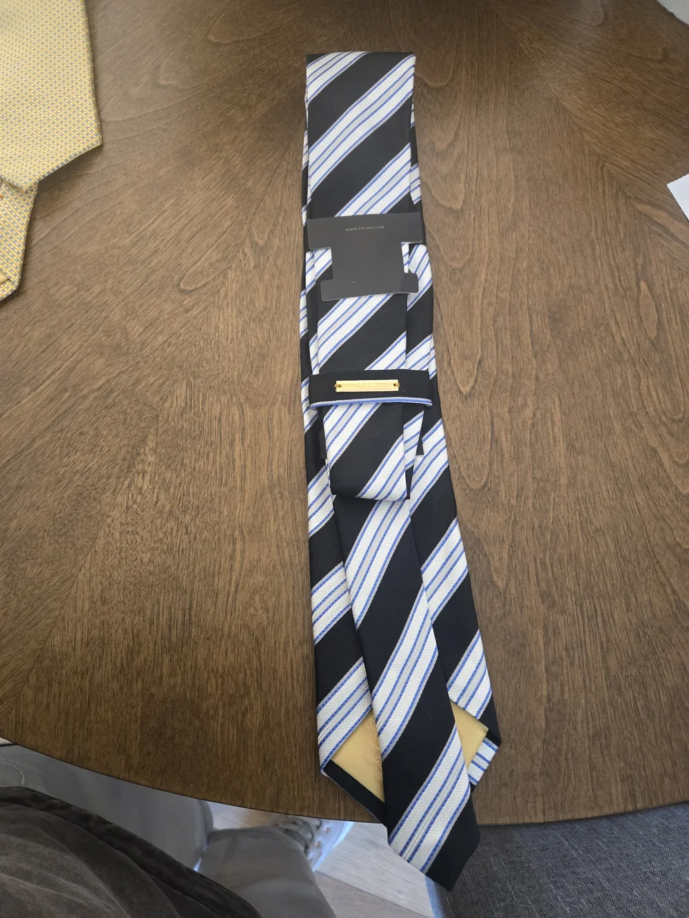 Donald J. Trump Men's Navy and White Striped Tie